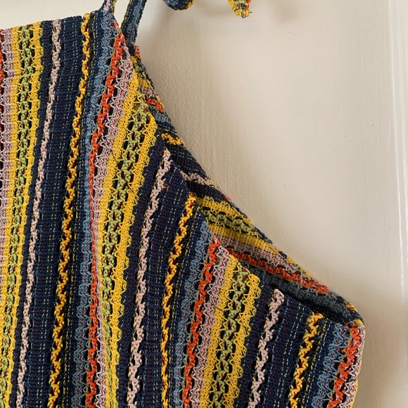Madewell Texture and Thread Rainbow Stripe Tie Straps Size XL Festival Crochet - Picture 7 of 9